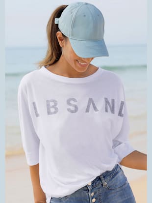 T-shirt à manches 3/4 encolure ronde - Elbsand - Blanc