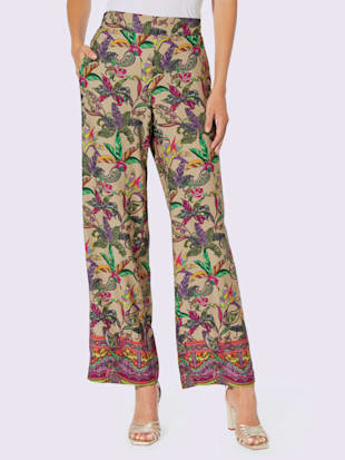 Pantalon+imprime+qualite+tissee+-+Ashley+Brooke+-+beige-olive+imprime