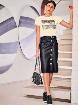 T-shirt orné de paillettes brillantes - Rick Cardona - Couleur Ivoire