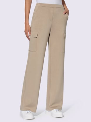 Pantalon+en+jersey+ceinture+elastique+confortable+-+Rick+Cardona+-+beige