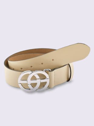 Ceinture boucle décorative -  - couleur chamois