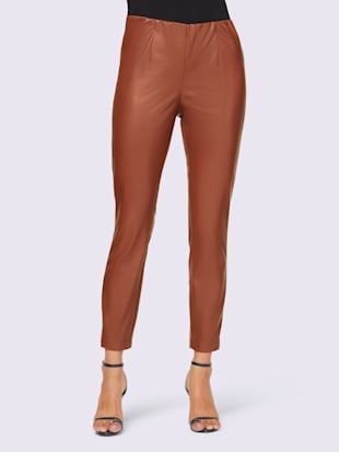 pantalon en imitation cuir douceur optimale - ashley brooke - marron rouge