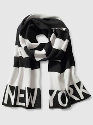 echarpe+motif+graphique+-++-+noir-blanc