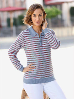 Pull polo superbe motif tricoté - Collection L - Modalova