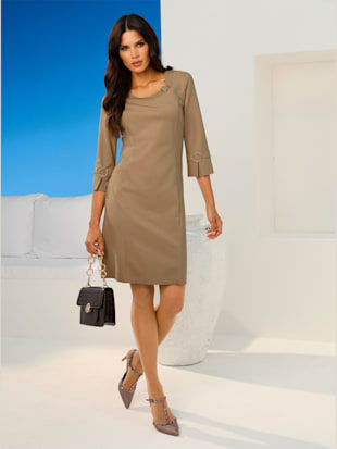 Robe en jersey jersey fin - Ashley Brooke - Couleur Chamois