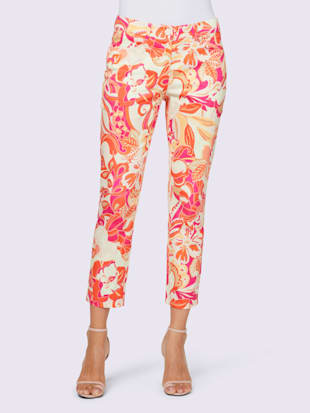 Pantalonpush-up élasthanne - Ashley Brooke - Corail-rose Clair À Motifs