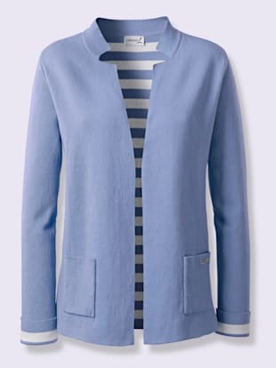 Veste en tricot 100% coton - Collection L - Bleu