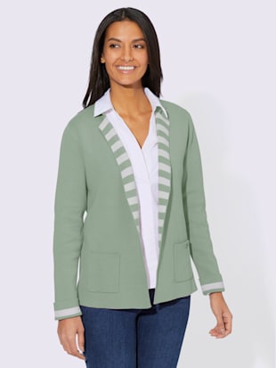 Veste en tricot 100% coton - Collection L - Menthe