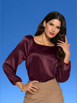 Chemisier qualité douce et fluide - Ashley Brooke - Lie-de-vin