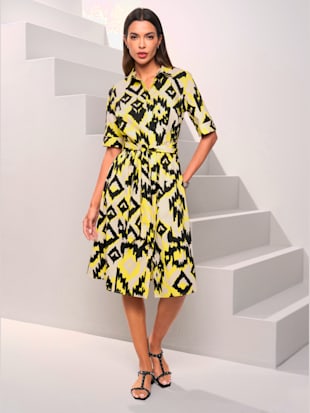 Robe imprimée élasthanne - Rick Cardona - Sable-citron Vert Imprimé