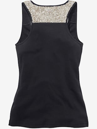 Haut de plage paillettes sur les bretelles et le haut du dos - LASCANA - Noir