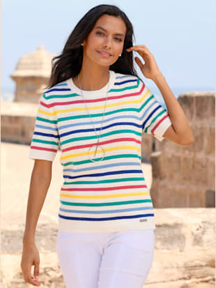 Pull à manches courtes 50% coton - Collection L - Modalova