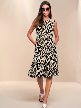 Robe imprimée qualité tissée - Rick Cardona - Noir-couleur Champagne À Motifs