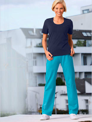 t-shirt de sport 92% coton - catamaran sports - marine + turquoise
