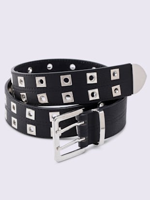 Ceinture œillets décoratifs - - Noir