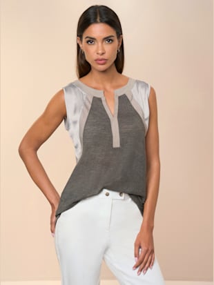 Débardeur qualité jacquard structurée - Rick Cardona - Taupe