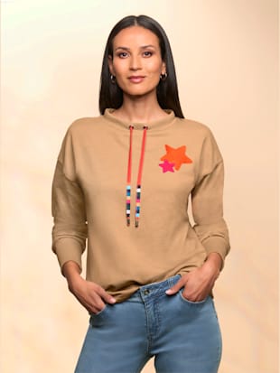 Sweat-shirt avec coton - Rick Cardona - Couleur Chamois