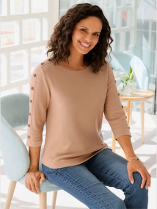 Pull à manches 3/4 50% coton - Collection L - Modalova