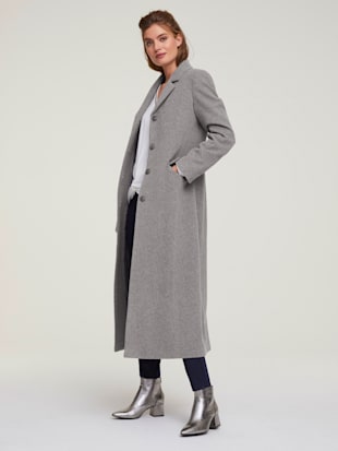 Manteau blazer coupe longue classique - Linea Tesini - Gris-chiné