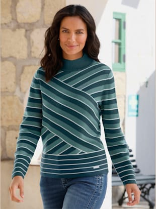 Pull à col montant tricot jacquard de qualité - Collection L - Modalova