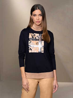 T-shirt imprimé animal décoratif - Rick Cardona - Noir-chamois Imprimé