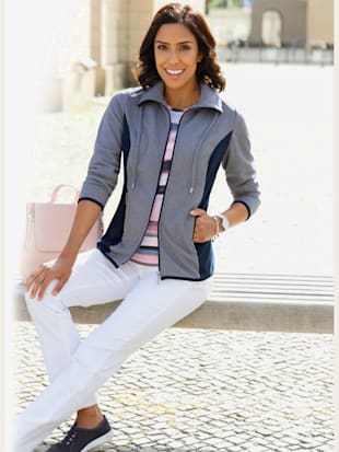 Veste polaire agréable et chaud - Collection L - Bleu À Motifs