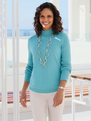 Pull à col montant pur coton - Collection L - Modalova