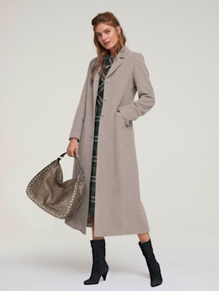 Manteau blazer coupe longue classique - Linea Tesini - Beige-chiné