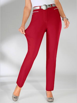 Pantalon confortable avec poches zippées - Stehmann Comfort line - Rouge Cerise