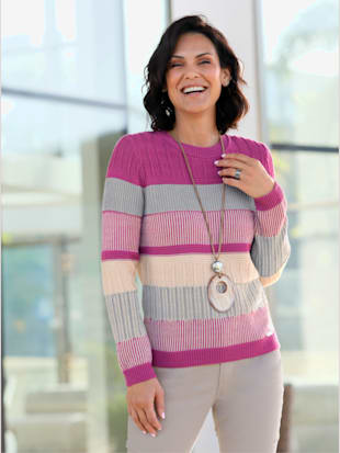 Pull encolure ronde 58% coton - Collection L - Modalova