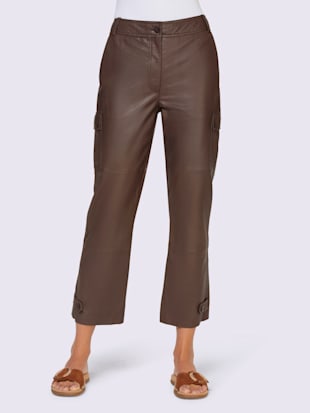 Pantalon en cuir coupe cargo décontractée - Linea Tesini - Ambre