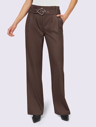 pantalon qualité flanelle confortable à porter - ashley brooke - chocolat