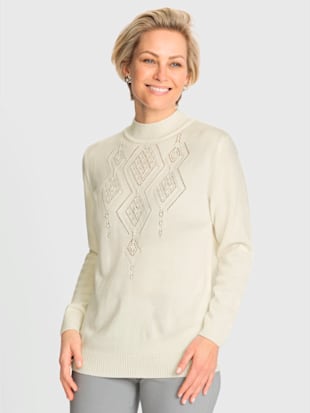 Pull à col montant perles fantaisie - Witt - Modalova