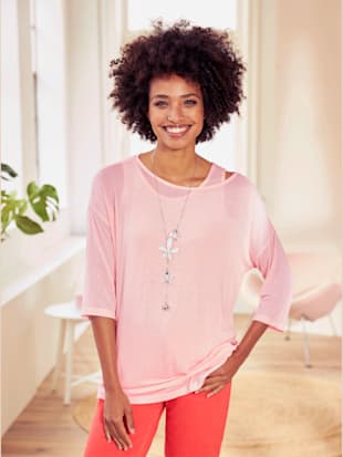 Ensemble de t-shirts 2 pièces coupe affinante - Linea Tesini - Rose Clair