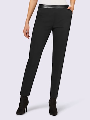 pantalon effet ventre plat ceinture synthétique - ashley brooke - noir