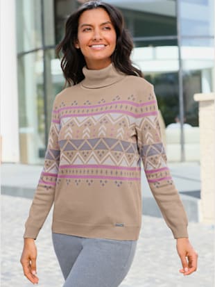 Pull à col roulé 50% coton - Collection L - Modalova