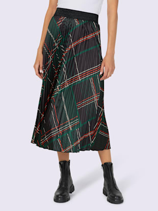 jupe plissée qualité tissée - rick cardona - noir-mousse imprimé