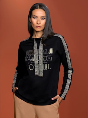 Sweat-shirt col montant à coulisse - Rick Cardona - Noir