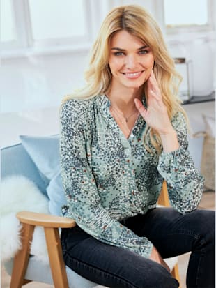 T-shirt imprimé élégant imprimé paisley - Linea Tesini - Menthe-couleur Champagne Imprimé