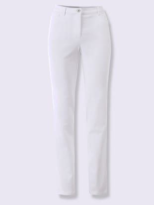 Pantalon mélanges matières perfect fit 4 poches coupes droite - Cosma - Blanc