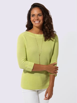 Pull à manches 3/4 pur coton - Collection L - Modalova