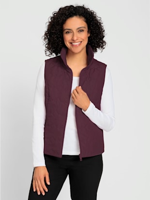 Gilet matelassé polyester recyclé -  - lie-de-vin