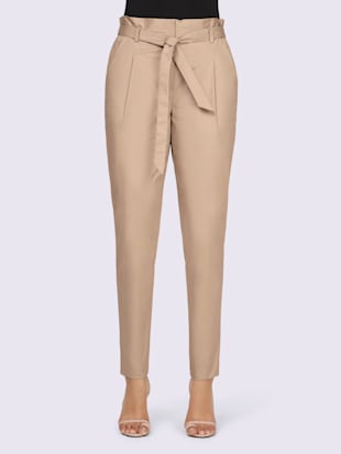 pantalon pinces tendance - ashley brooke - beige
