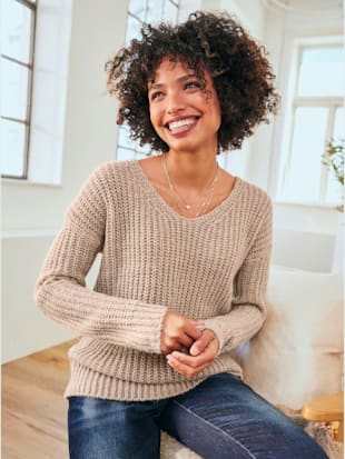 Pull encolure en v flatteuse - Linea Tesini - Sésame Chiné