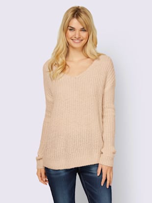 Pull encolure en v flatteuse - Linea Tesini - Couleur Ivoire