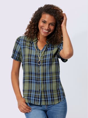 Chemisier à carreaux pure viscose - Collection L - Modalova