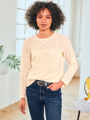 Chemisier broderie ajourée - Linea Tesini - Couleur Ivoire