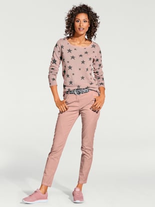 Pull col rond imprimé étoiles tendance - Linea Tesini - Rose
