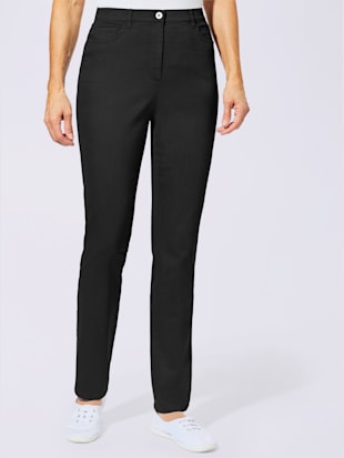 Pantalon mélanges matières perfect fit 4 poches coupes droite - Cosma - Noir