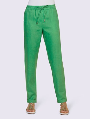 Pantalon en lin pur lin - Linea Tesini - Vert Pomme